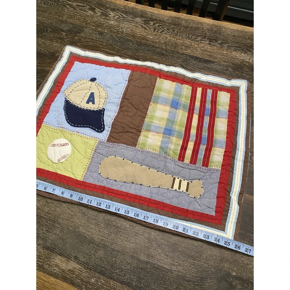 Pottery Barn Kids Retro Baseball Quilted Pillow Sham 26